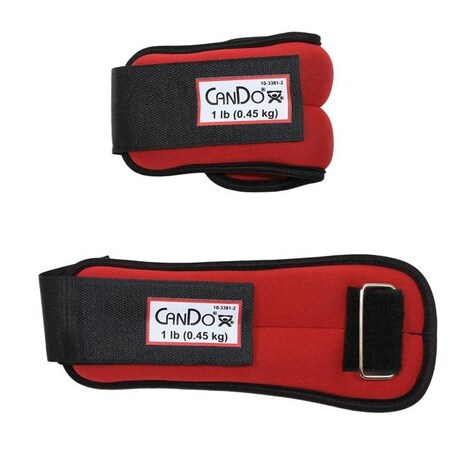 Cando International Cando 10-3381-2 2 lbs Weight Straps Set; Red 10-3381-2